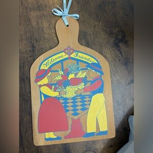 Vintage Cottage Core Wooden Wall Hanging